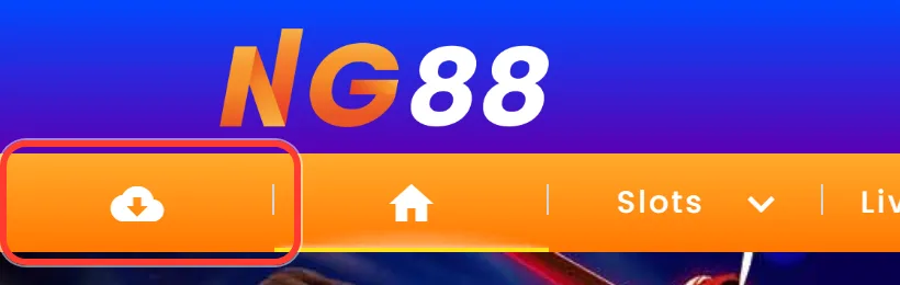 Nagad88 download icon in the site header on desktop