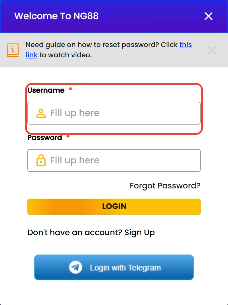 Nagad88 login app username field on the sign-in form