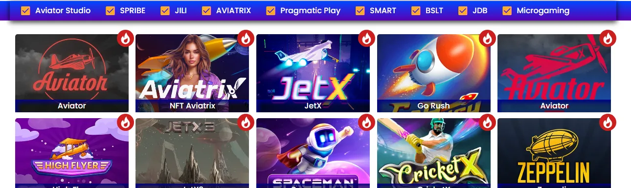 Crash games in the Nagad88 casino app